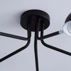 Elements Borr Black 5 Light Semi Flush Ceiling Light 11 Elements Borr Black 5 Light Semi Flush Ceiling Light -Elements Outlet 1000157756 alt03