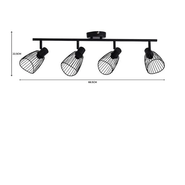 Elements Jaula 4 Light Semi Flush Spotlight Bar 8 Elements Jaula 4 Light Semi Flush Spotlight Bar - Image 6