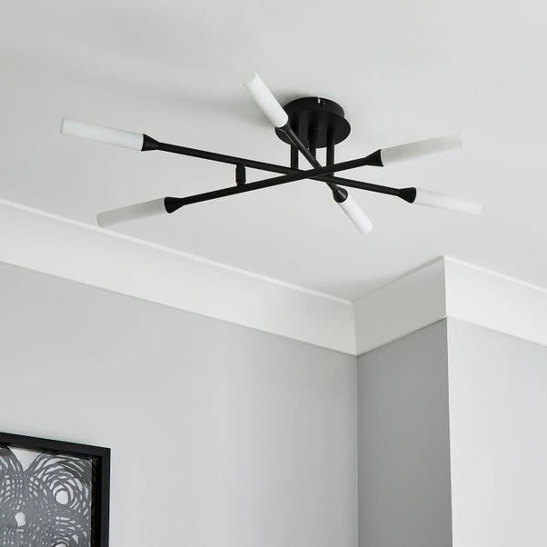 Elements Fontain 6 Light Semi Flush Ceiling Light 4 Elements Fontain 6 Light Semi Flush Ceiling Light - Image 2