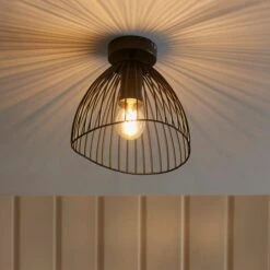 Elements Jaula Outdoor Flush Porch Ceiling Light