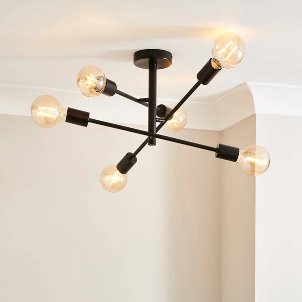 Elements Koppla 6 Light Semi Flush Ceiling Light 3 Elements Koppla 6 Light Semi Flush Ceiling Light
