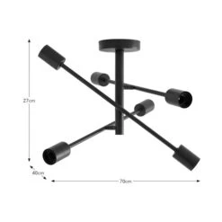 Elements Koppla 6 Light Semi Flush Ceiling Light 13 Elements Koppla 6 Light Semi Flush Ceiling Light -Elements Outlet 30832002 alt07