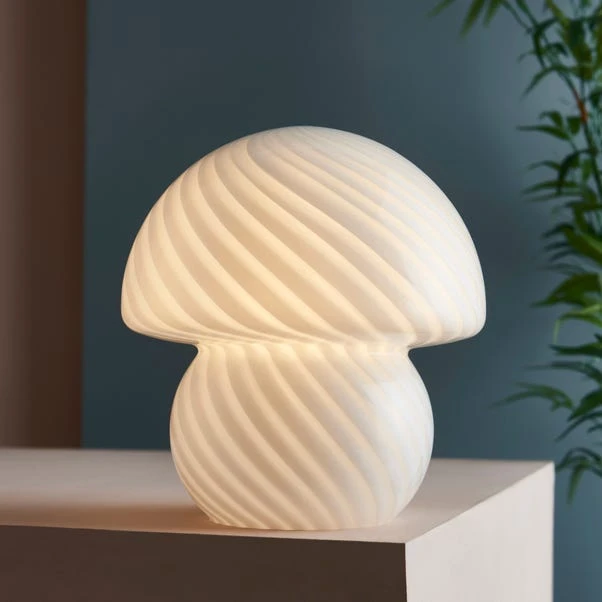 Elements Large Glass Mushroom Table Lamp 3 Elements Large Glass Mushroom Table Lamp