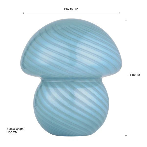 Elements Small Glass Mushroom Table Lamp 7 Elements Small Glass Mushroom Table Lamp - Image 5