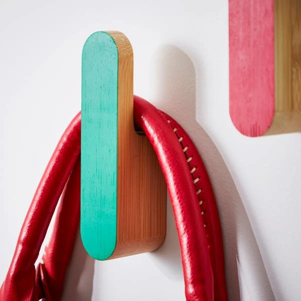 Elements Adam Wooden Block Wall Hanging Hooks 4 Elements Adam Wooden Block Wall Hanging Hooks - Image 2