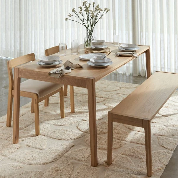 Elements Holmes 6 Seater Rectangular Dining Table, Modern Oak 4 Elements Holmes 6 Seater Rectangular Dining Table, Modern Oak - Image 2
