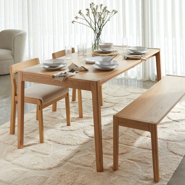 Elements Holmes 6 Seater Rectangular Dining Table, Modern Oak 5 Elements Holmes 6 Seater Rectangular Dining Table, Modern Oak - Image 3