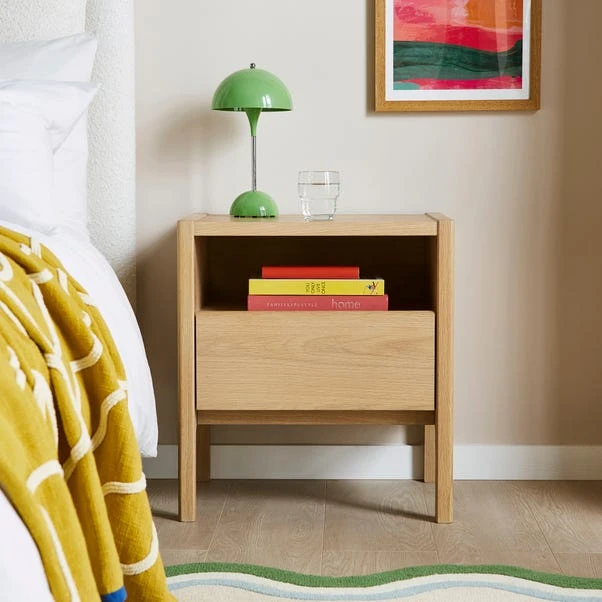 Elements Holmes Compact Bedside Table, Oak 3 Elements Holmes Compact Bedside Table, Oak