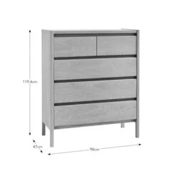 Elements Holmes 5 Drawer Chest, Oak -Elements Outlet 30893709 alt09