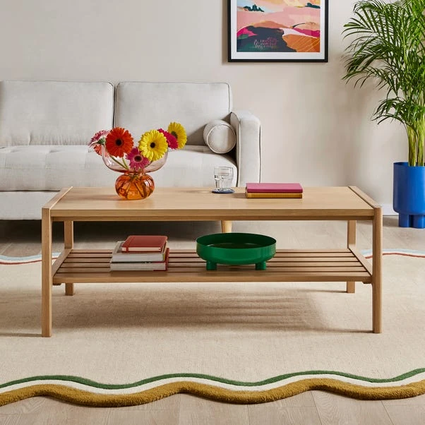 Elements Holmes Rectangular Coffee Table, Oak 3 Elements Holmes Rectangular Coffee Table, Oak