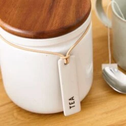Elements Cream Speckled Hang Tag Kitchen Canister -Elements Outlet 30893964 alt01