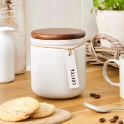 Elements Cream Speckled Hang Tag Kitchen Canister -Elements Outlet 30893966