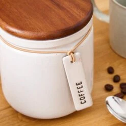 Elements Cream Speckled Hang Tag Kitchen Canister -Elements Outlet 30893966 alt01