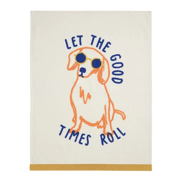 Elements Good Times Motif Tea Towel 3 Elements Good Times Motif Tea Towel