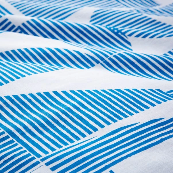 Elements Ezra Blue Cotton Duvet Cover And Pillowcase Set 15 Elements Ezra Blue Cotton Duvet Cover And Pillowcase Set - Image 13