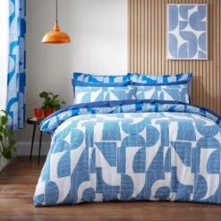 Elements Ezra Blue Cotton Duvet Cover And Pillowcase Set 24 Elements Ezra Blue Cotton Duvet Cover And Pillowcase Set -Elements Outlet 30902471 alt02