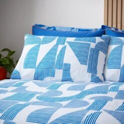 Elements Ezra Blue Cotton Duvet Cover And Pillowcase Set 25 Elements Ezra Blue Cotton Duvet Cover And Pillowcase Set -Elements Outlet 30902471 alt03