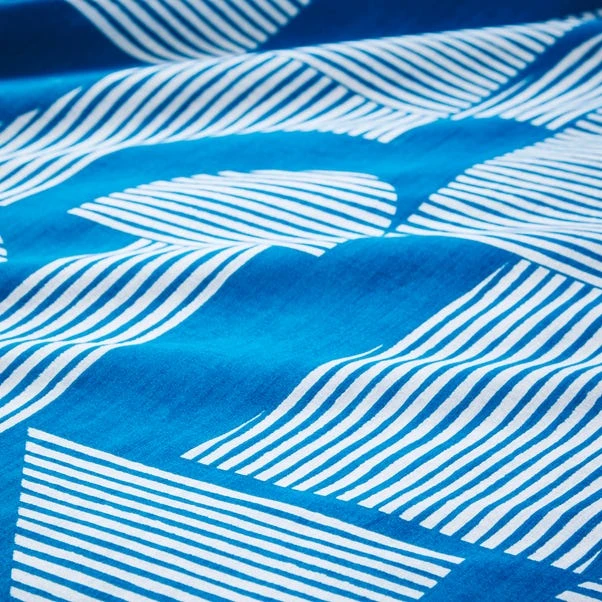 Elements Ezra Blue Cotton Duvet Cover And Pillowcase Set 7 Elements Ezra Blue Cotton Duvet Cover And Pillowcase Set - Image 5