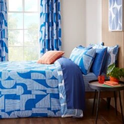 Elements Ezra Blue Cotton Duvet Cover And Pillowcase Set 28 Elements Ezra Blue Cotton Duvet Cover And Pillowcase Set -Elements Outlet 30902471 alt06
