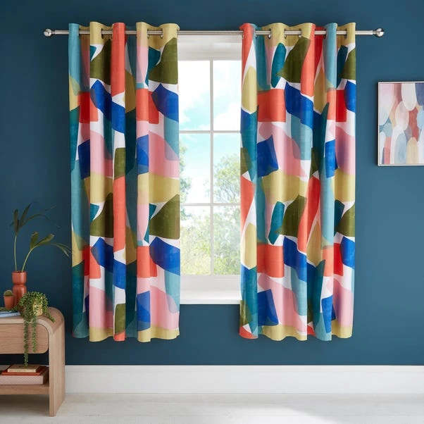 Elements Abstract Blocks Blackout Eyelet Curtains 11 Elements Abstract Blocks Blackout Eyelet Curtains - Image 9