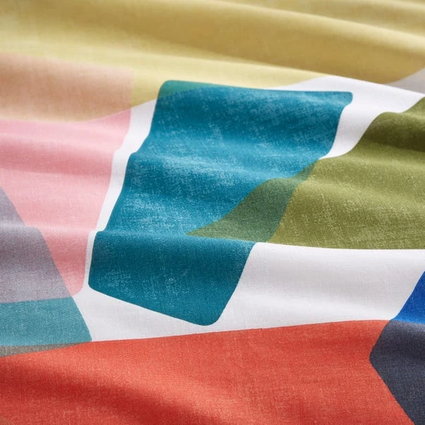 Elements Abstract Blocks Multicoloured Cotton Duvet Cover And Pillowcase Set 5 Elements Abstract Blocks Multicoloured Cotton Duvet Cover And Pillowcase Set - Image 3